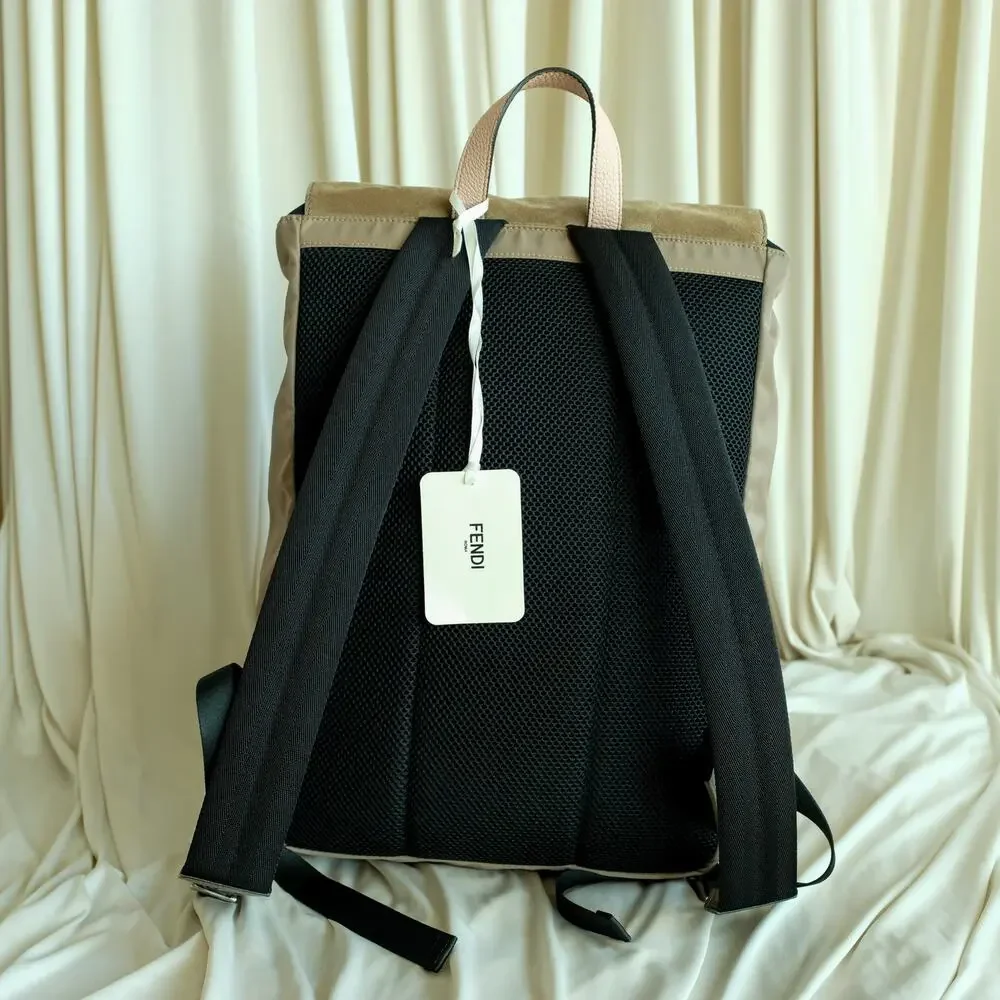 Fendi Fendiness Zaino Backpack - Suede, Leather, Nylon, FF Zucca Embossed
